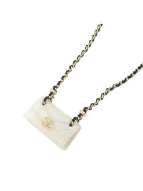 Chanel Pendant Necklace Leather Black #346922C17B